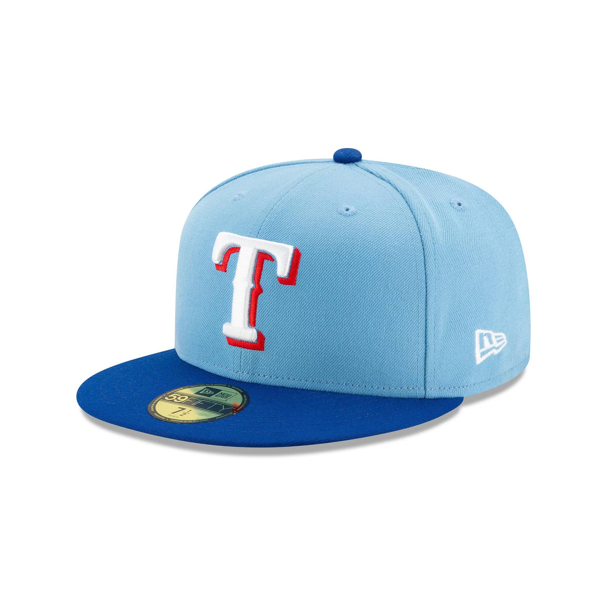 Men's New Era Texas Rangers Light Blue/Royal On-Field Authentic Collection 59FIFTY Fitted Hat,  Product Image