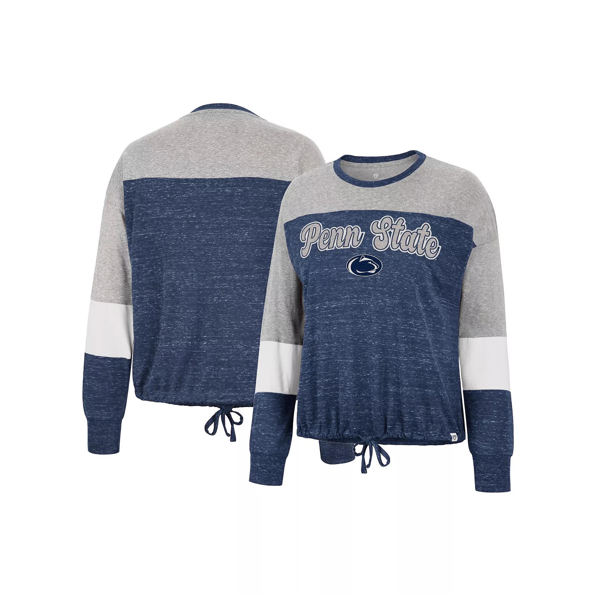 Women's Colosseum Navy Penn State Nittany Lions Joanna Tie Front Long Sleeve T-Shirt, Size: Medium, Blue Product Image