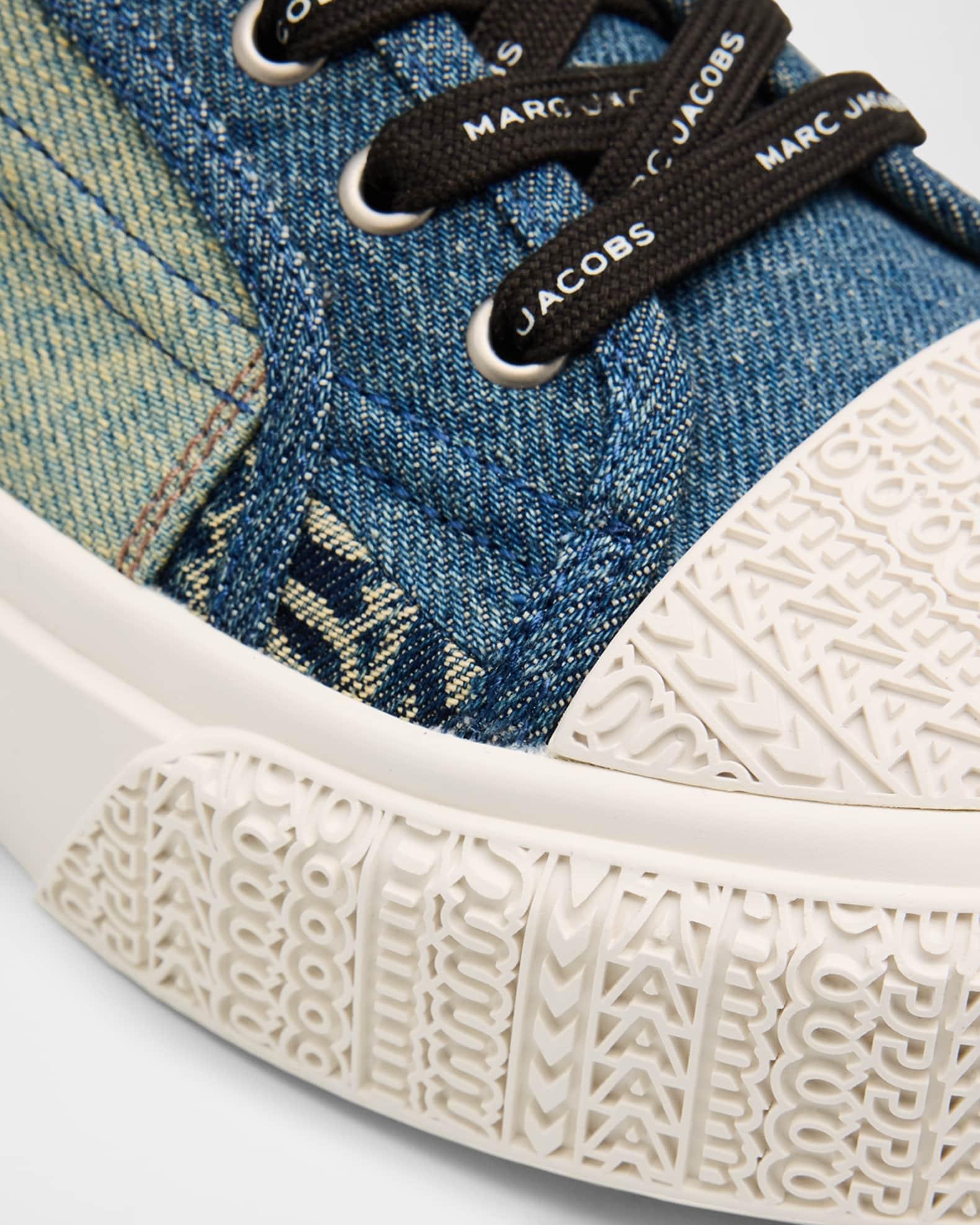 The Patchwork Denim Low-Top Sneakers Product Image