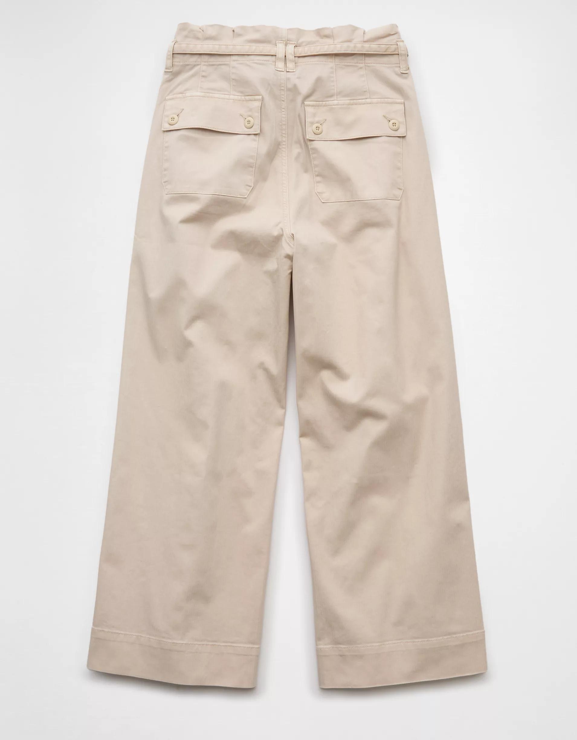 AE Stretch Paperbag Wide-Leg Crop Pant Product Image