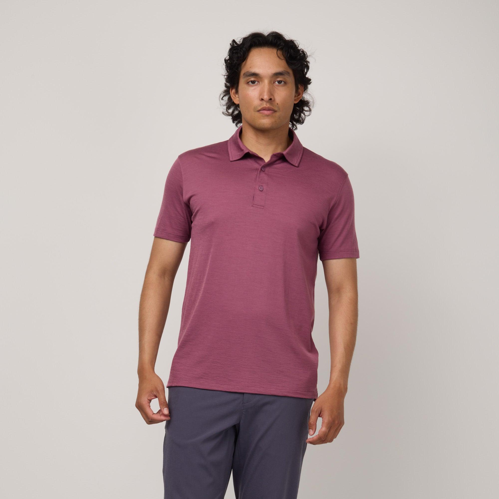 Merino Wool Polo | Orange Horizon Product Image