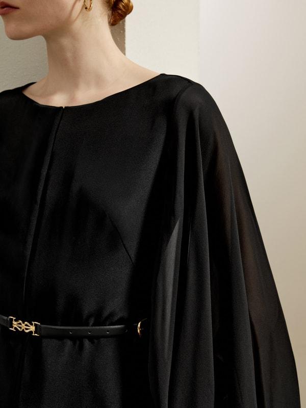 Crewneck Cape-Style Blouse Product Image