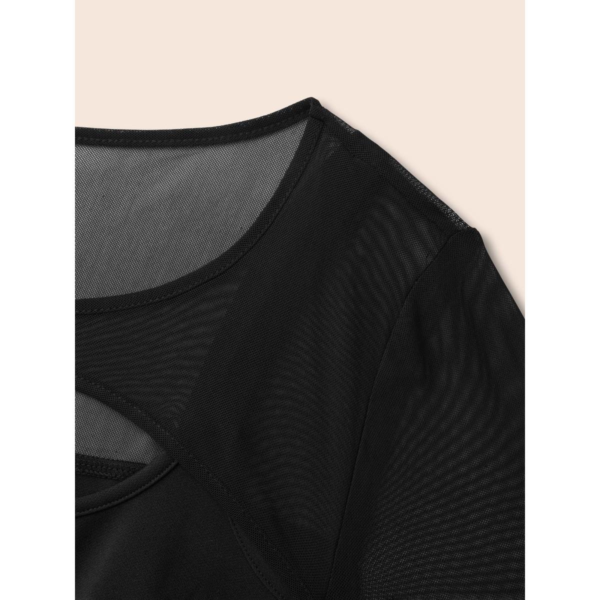 Plus Size Gothic Knit Faux Two Piece Dress Black Women Cocktail See through Party Curvy Bloomchic 18-20/2X Product Image