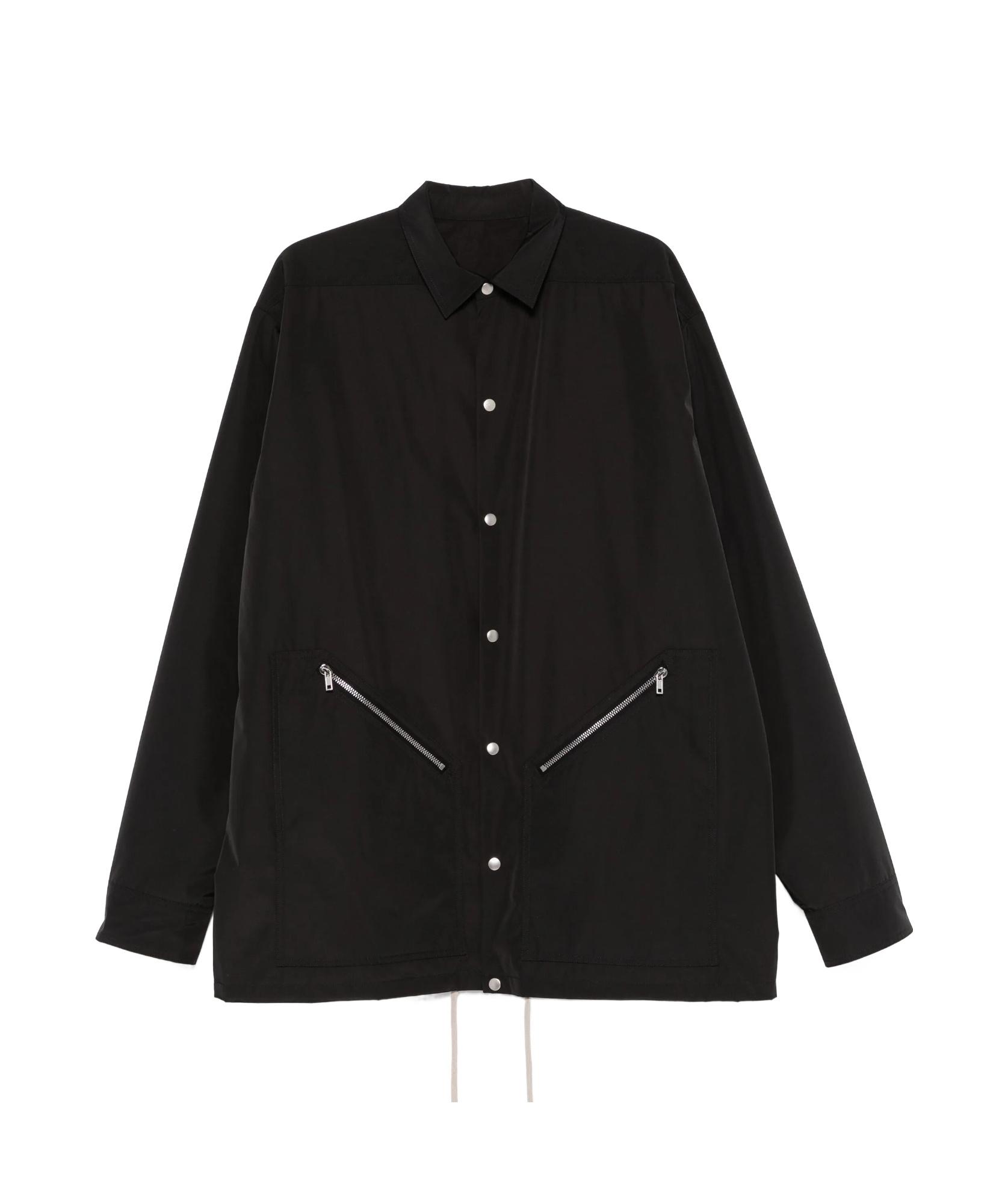 RICK OWENS Collar Point Sleeves Long Drawstring Zip In Black Product Image