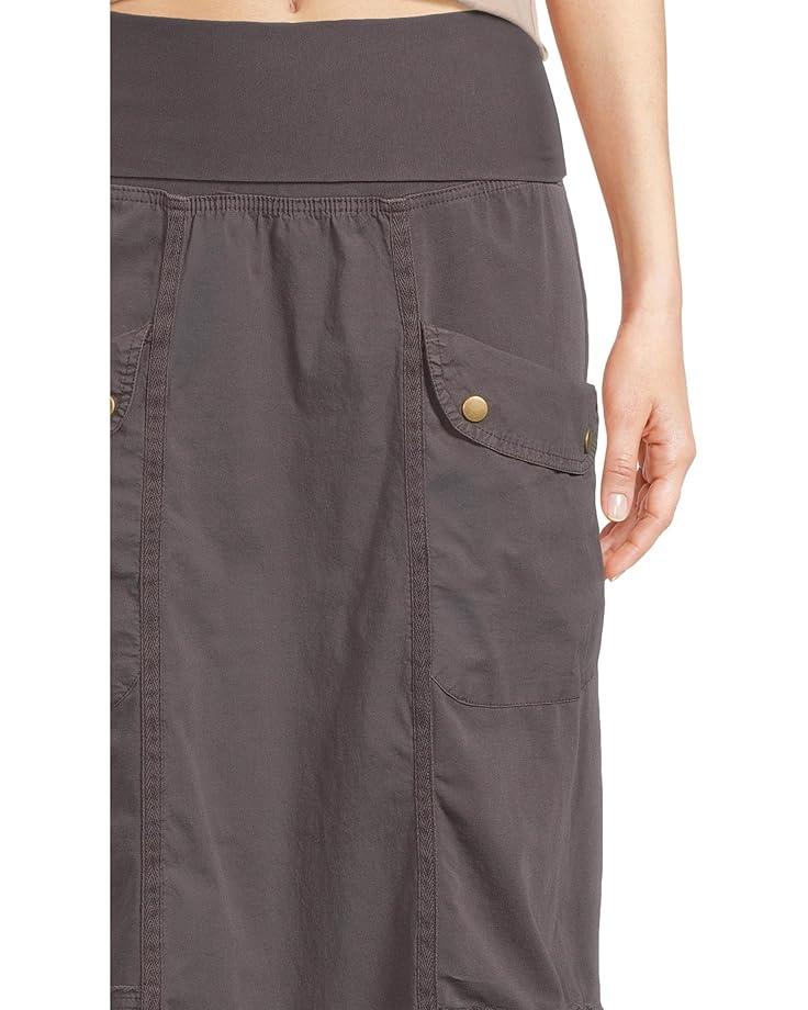 Stretch Poplin Double Shirred Panel Skirt Product Image