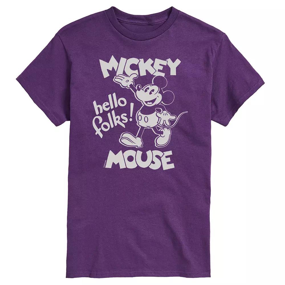 Disneys Mickey Mouse Mens Hello Folks Graphic Tee Product Image