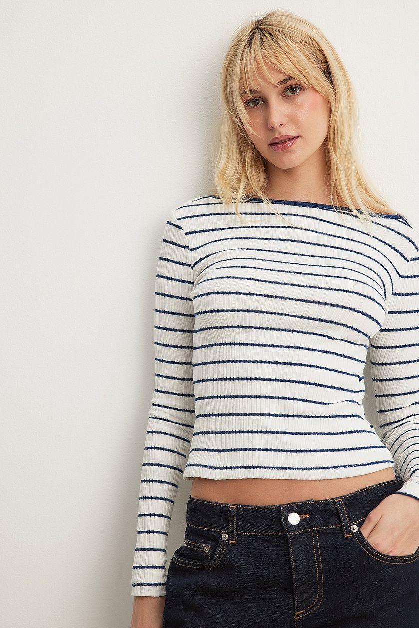 Deep Back Stripe Top Product Image