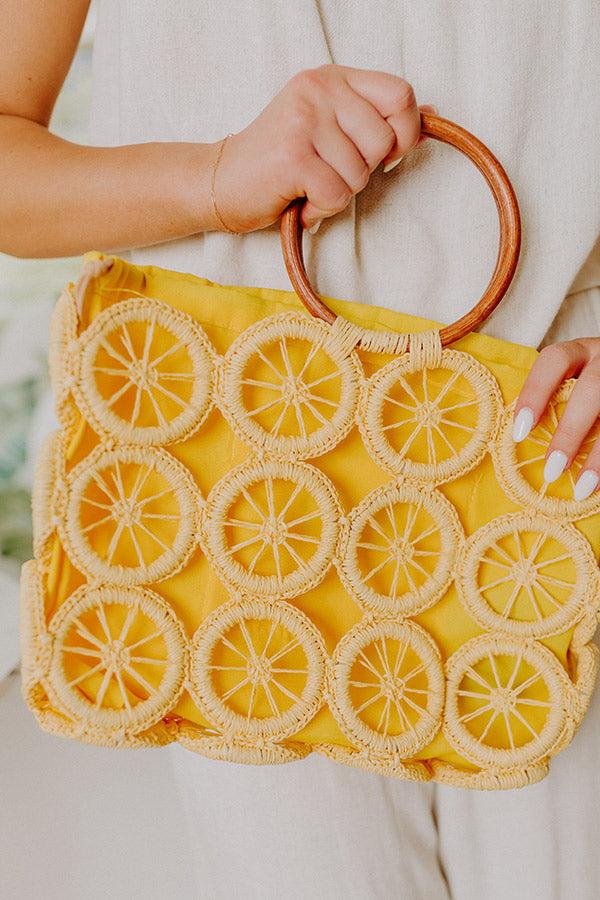 Citrus Grove Woven Tote in Yellow Product Image