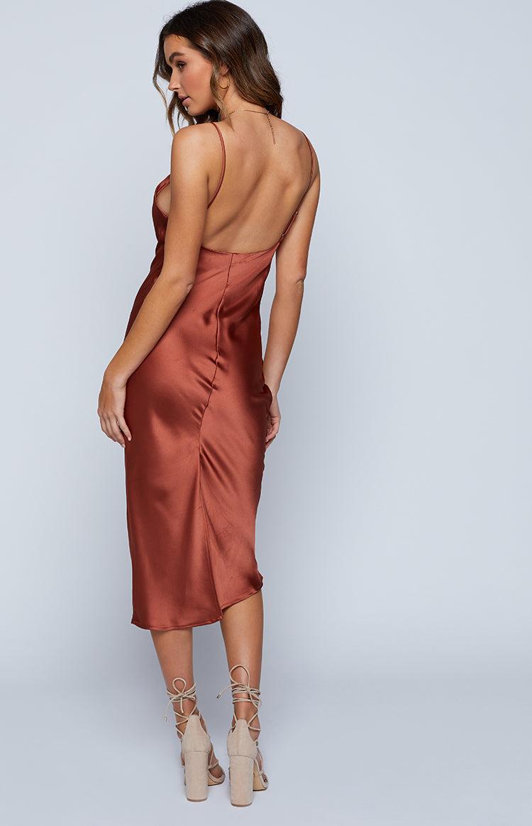 Schiffer Slip Midi Dress Rust Product Image