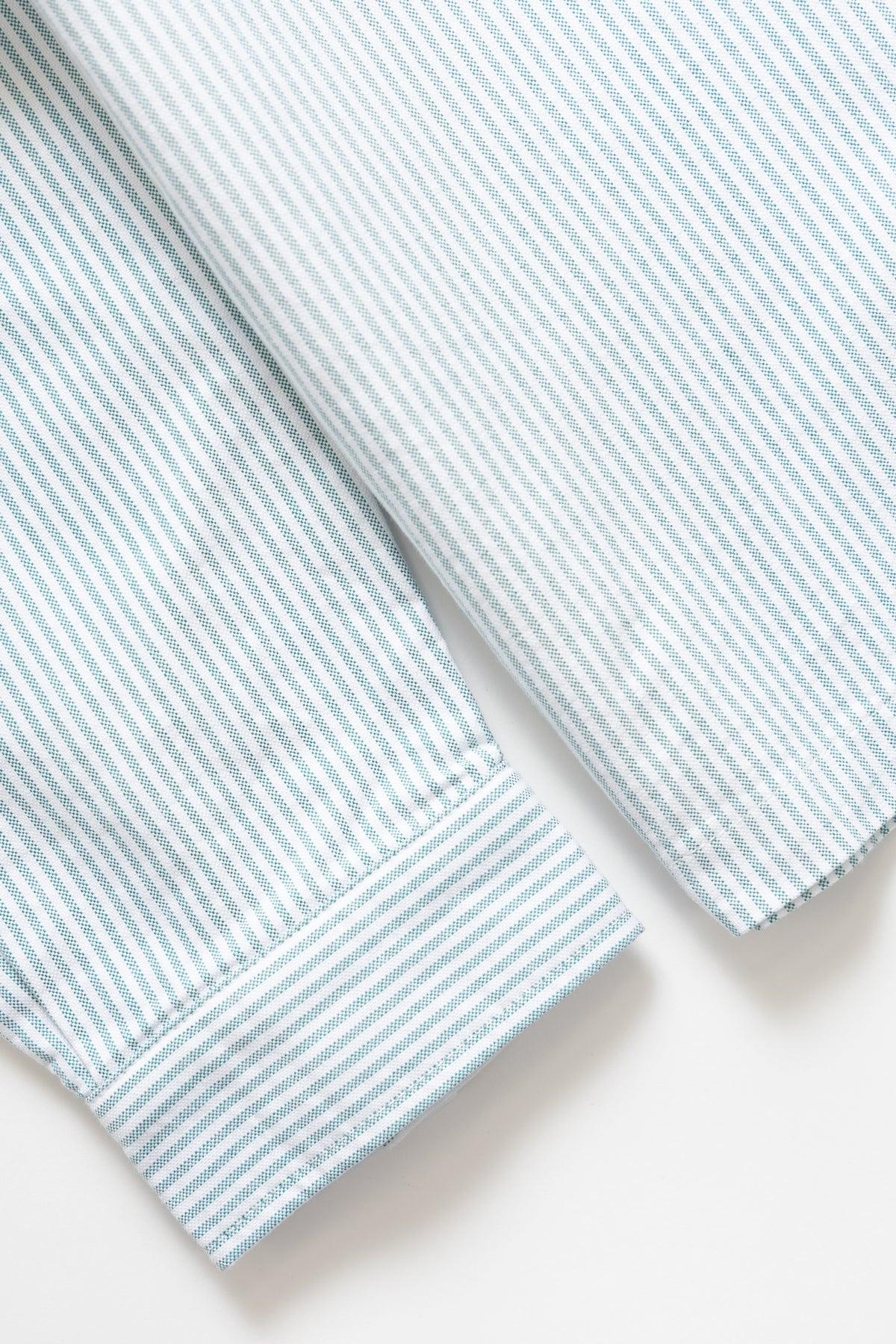 Blacksmith - 'Boxford' Utility Shirt - Green Stripe Product Image