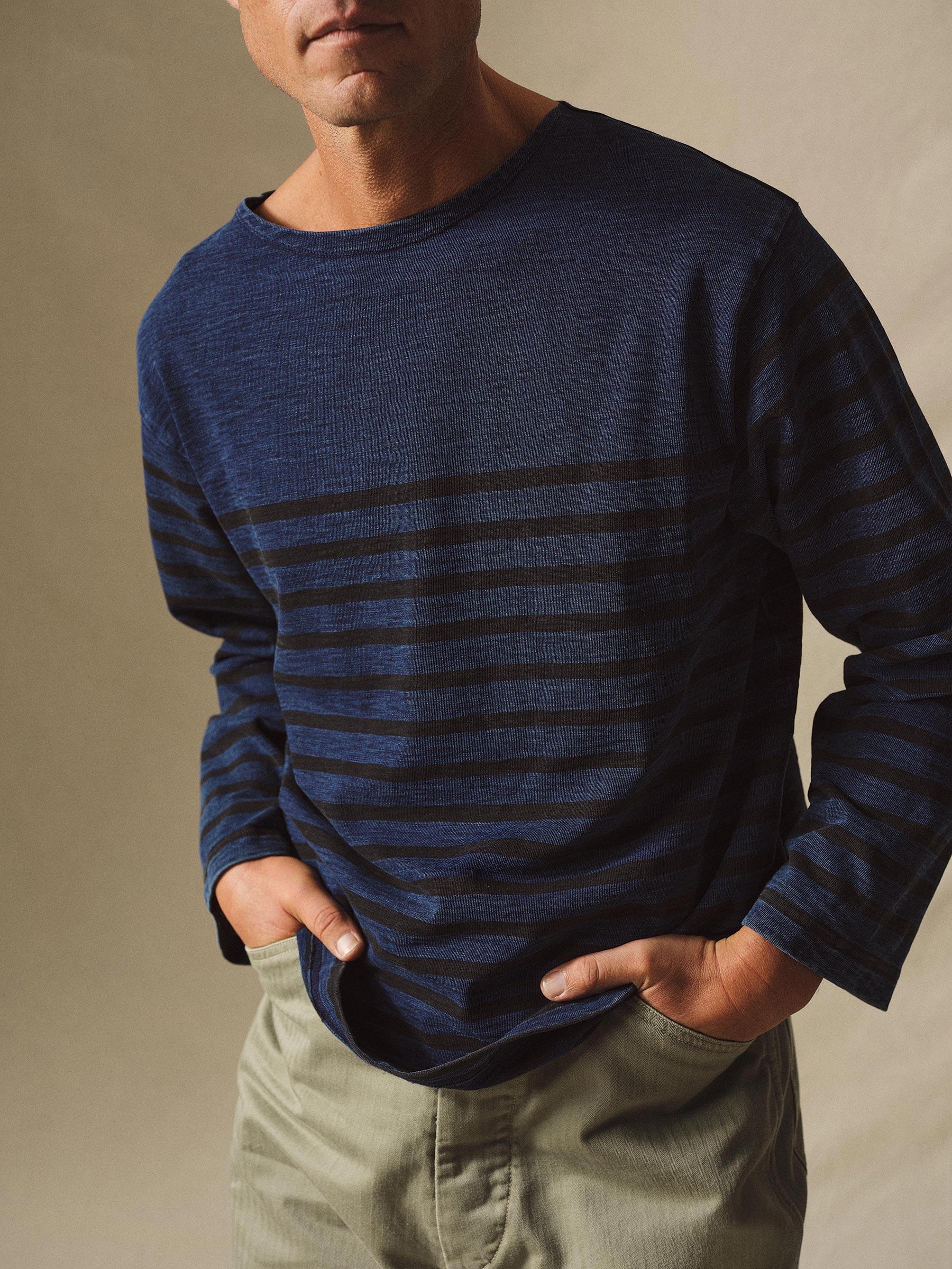 Indigo Engineer Stripe Field-Spec Deck Tee Product Image