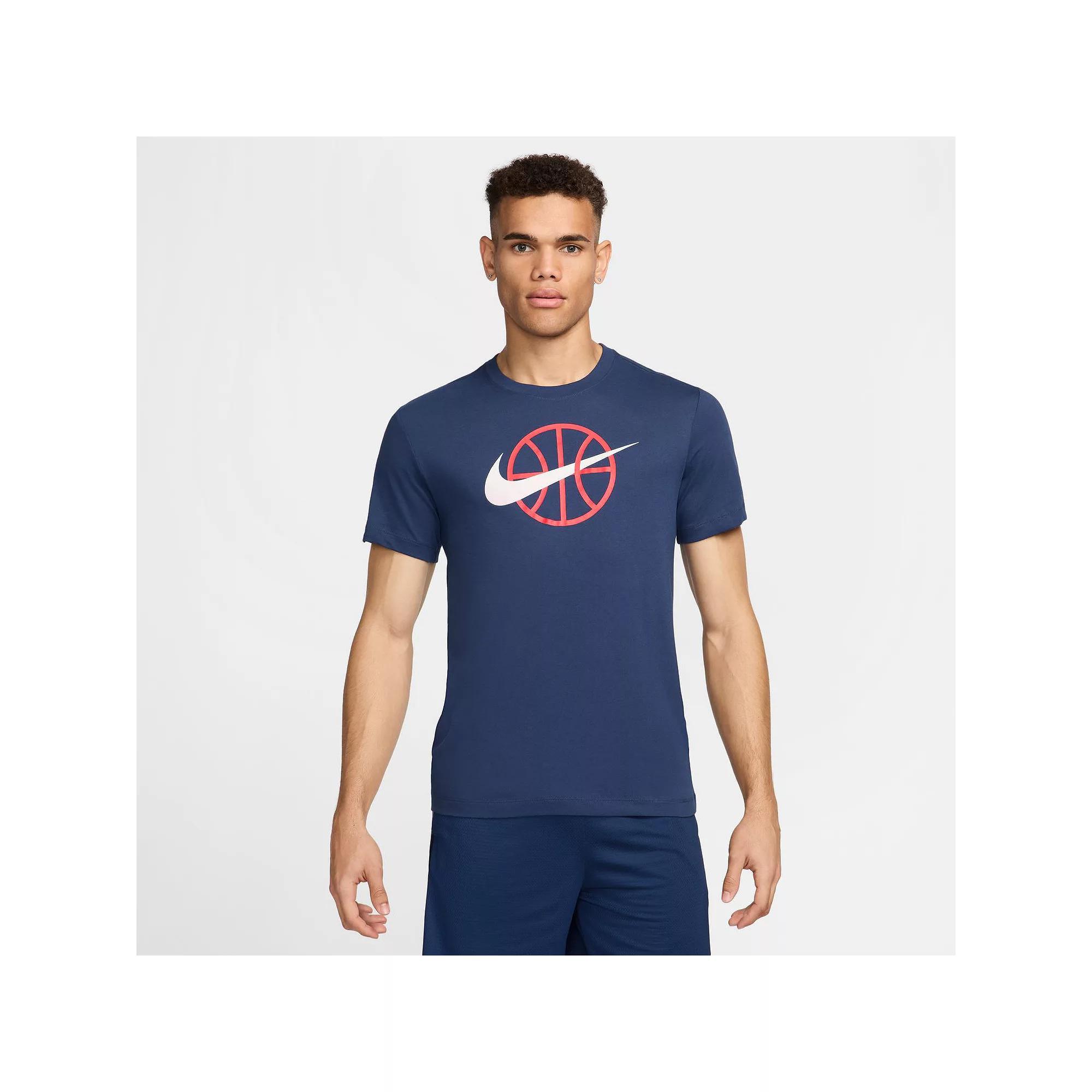 Men's Nike Dri-FIT Basketball T-Shirt, Size: XL, Black Navy Product Image