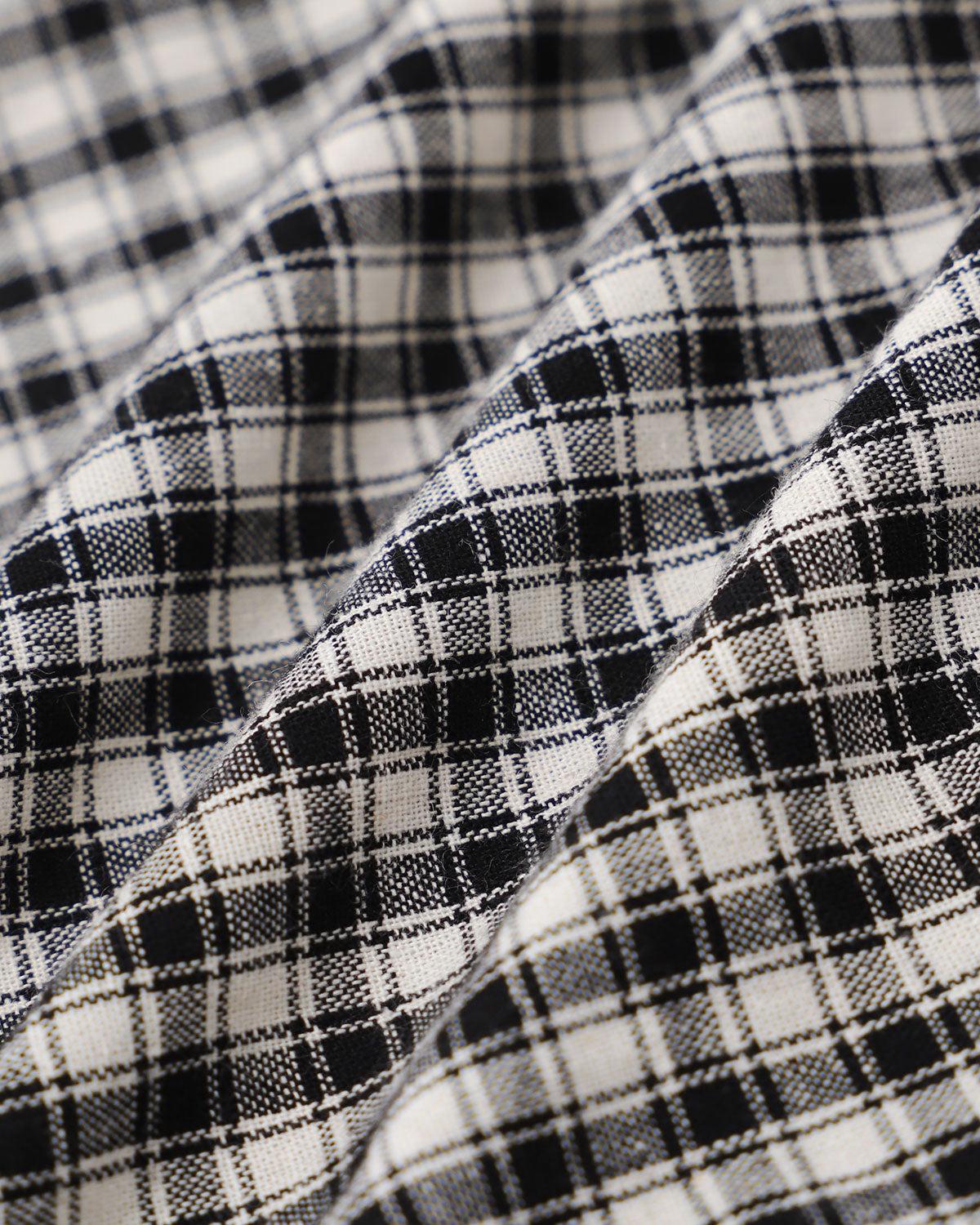 Black Plaid V Neck Ruffle Blouse Product Image