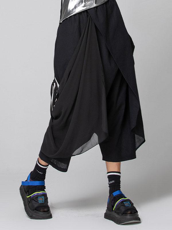 Harem Pants Loose Pleated Solid Color Ninth Pants Product Image