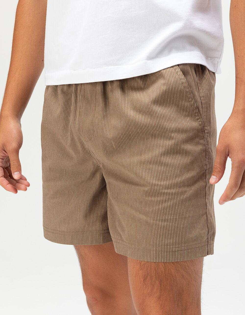 RSQ Mens Stripe Pull On Shorts - BROWN/WHITE Product Image