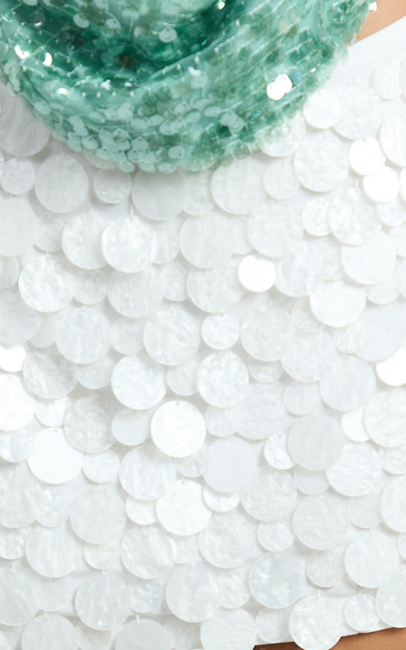 Cathryn Mini Skirt - Shell Sequin Mini Skirt in White Product Image