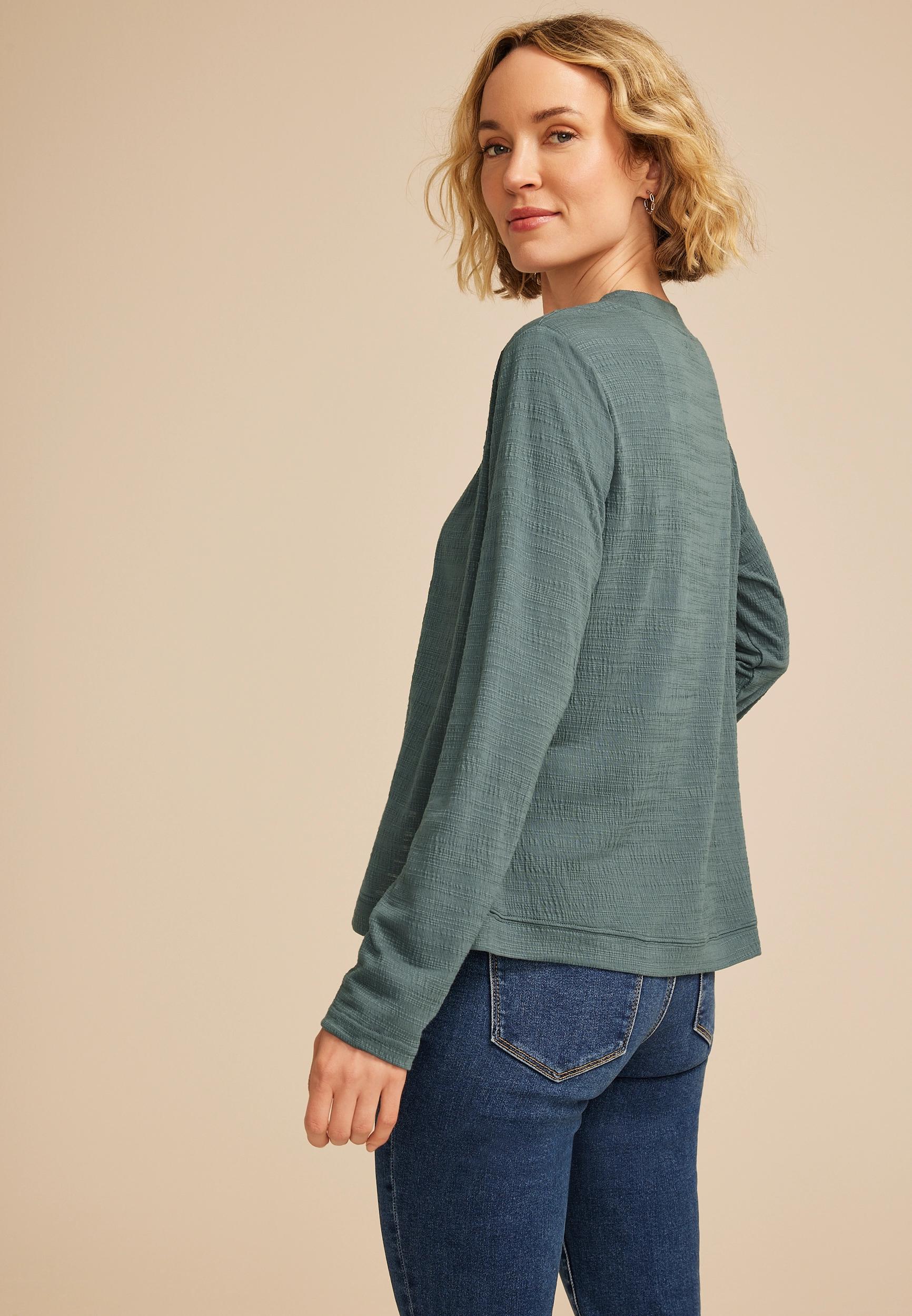 Textured Curved Hem Cardigan  Product Image
