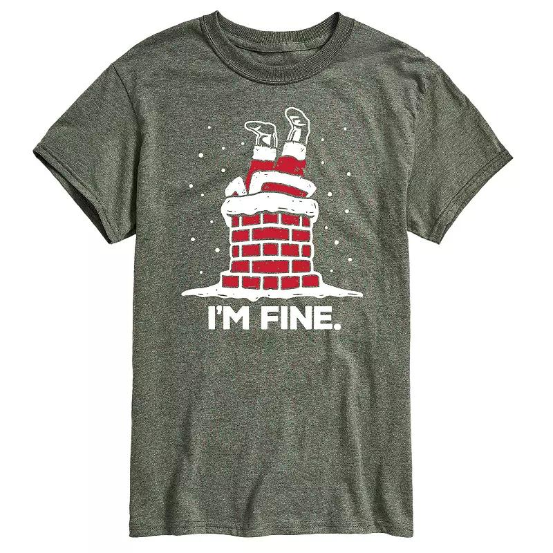Big & Tall I'm Fine Santa Chimney Graphic Tee, Men's,  Product Image