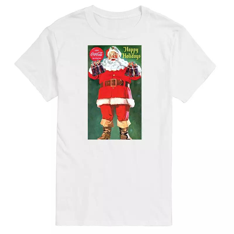 Big & Tall Coca-Cola Vintage Santa Graphic Tee, Men's,  Product Image