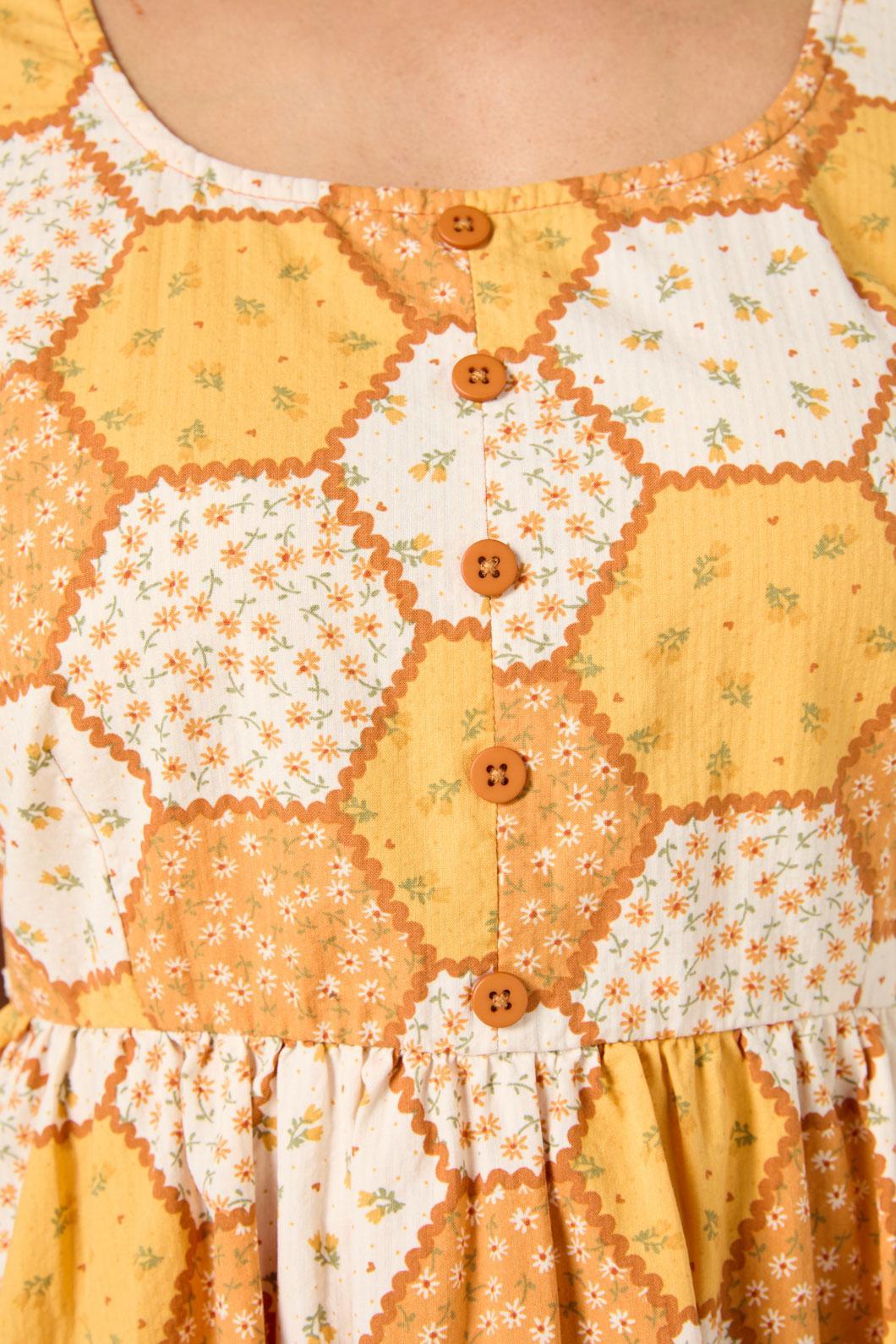 Patchwork Sleeved Mini Dress Product Image