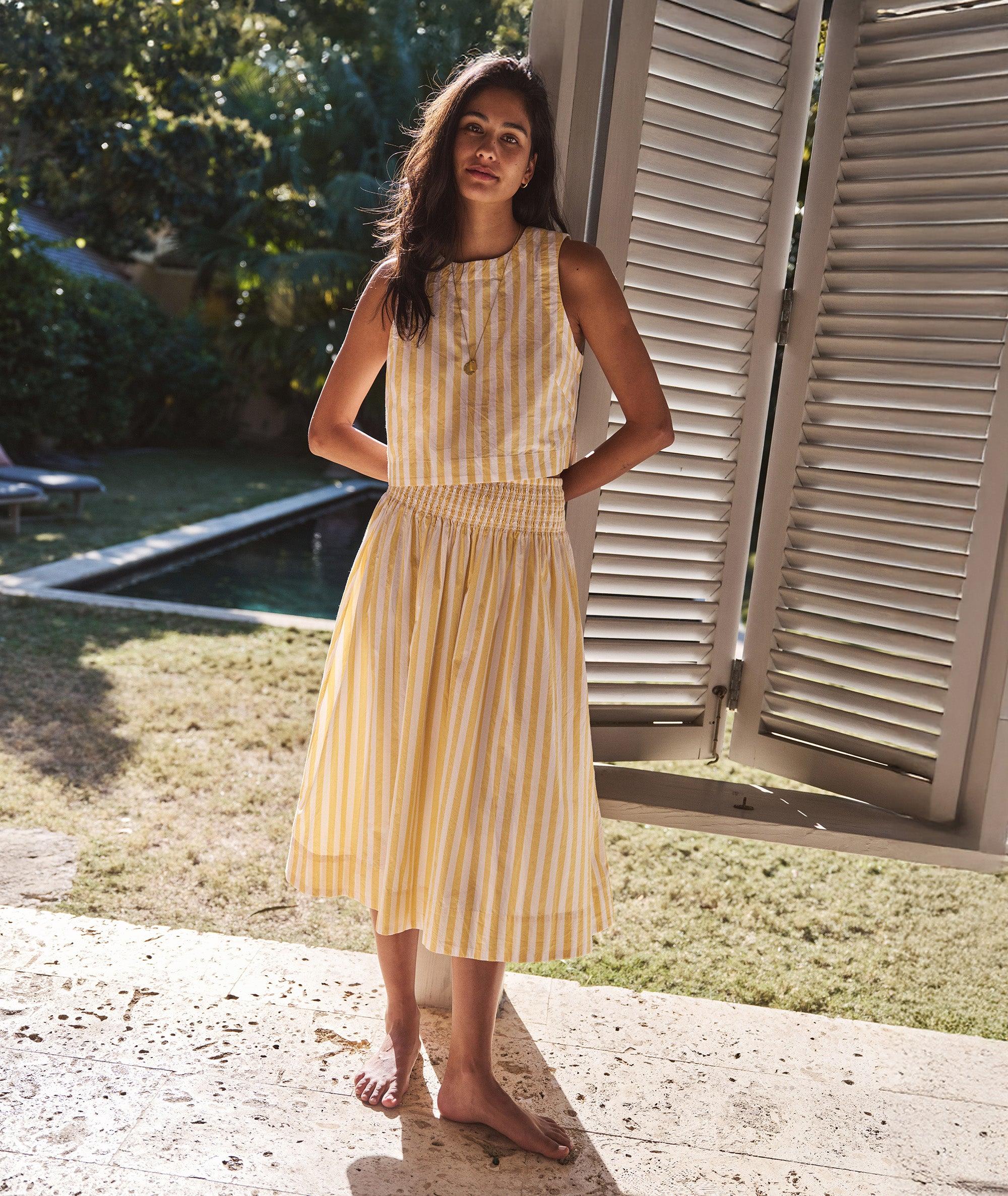 Bea Poplin Midi Skirt Product Image