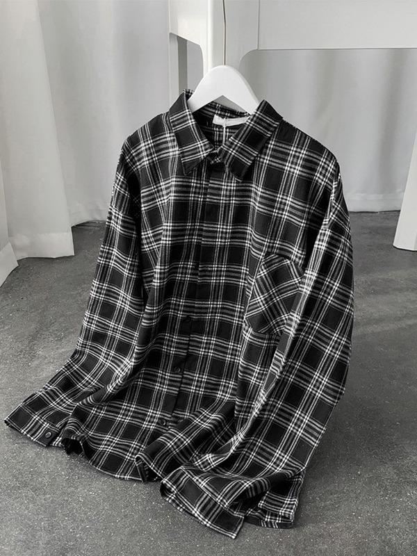 Men's Long Sleeve Checkered Button Shirt Product Image
