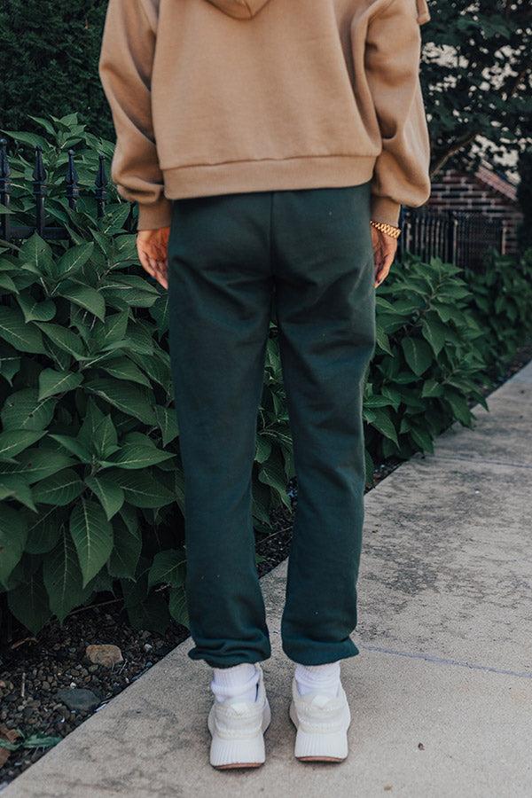 Gym Goals Luxe High Waist Oversized Joggers In Hunter Green Product Image