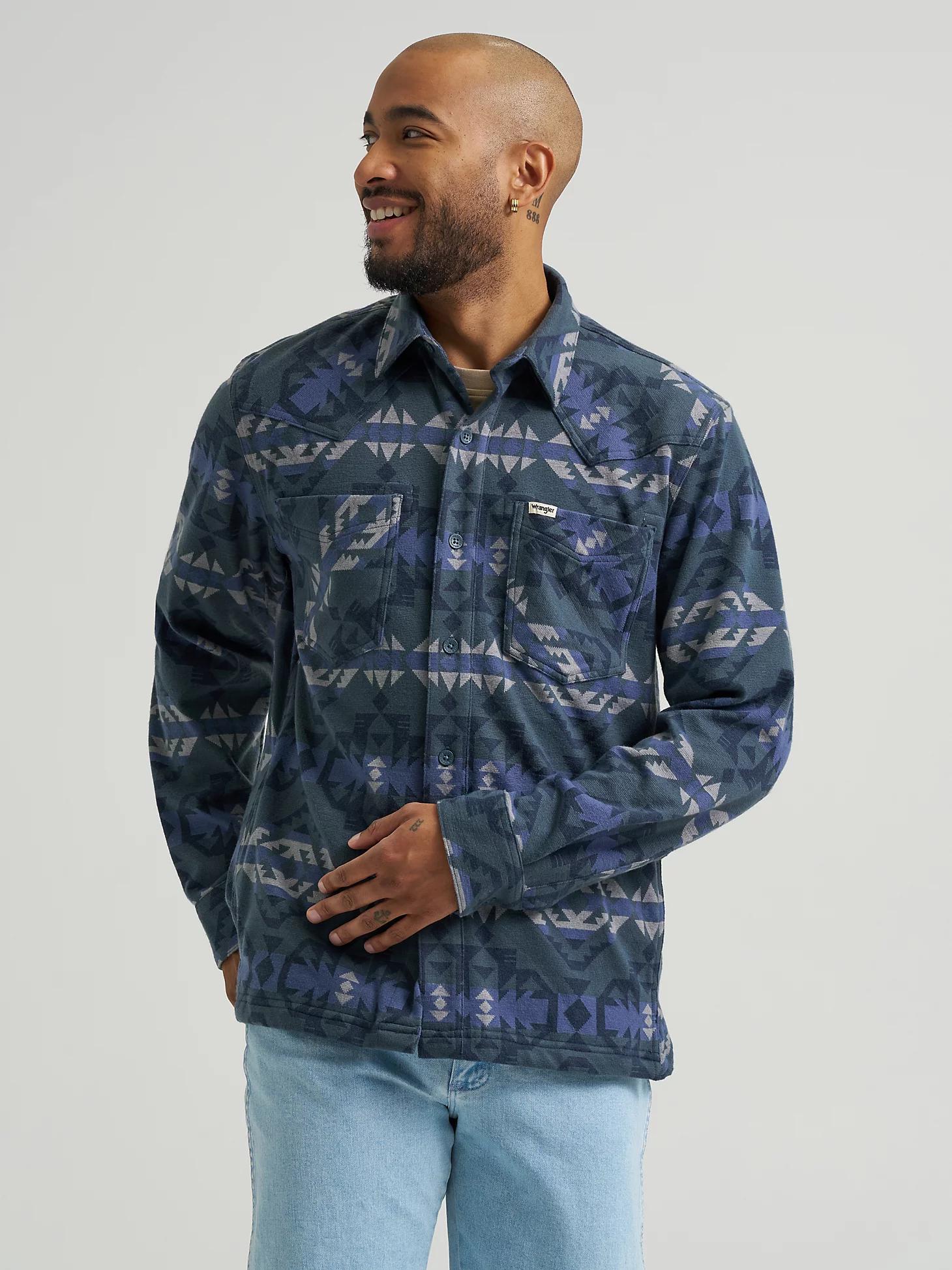 Wrangler All Terrain Gear Men's Campsite Flannel Shirt in Dark Slate Product Image