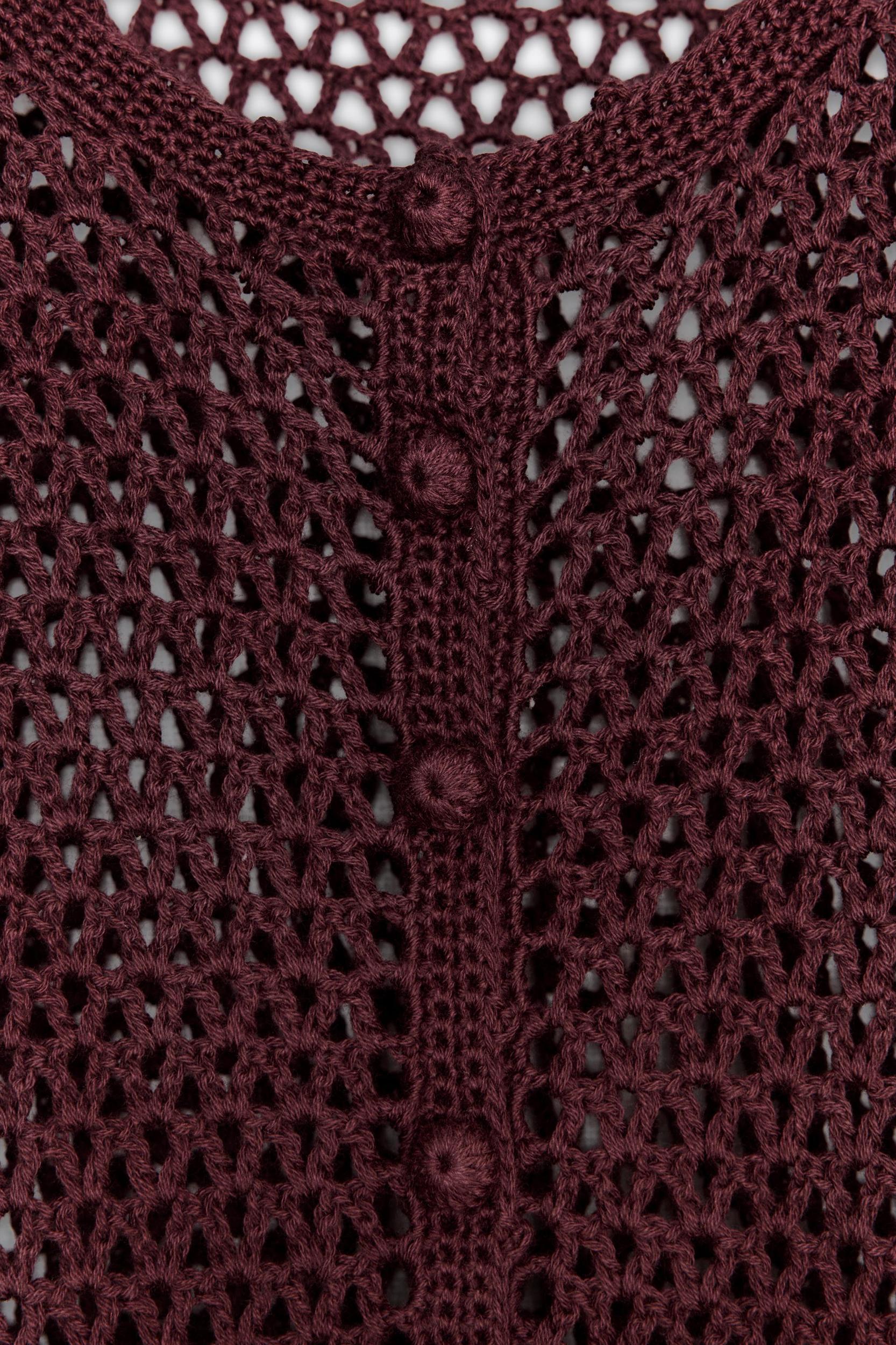 CROCHET KNIT MINI DRESS Product Image