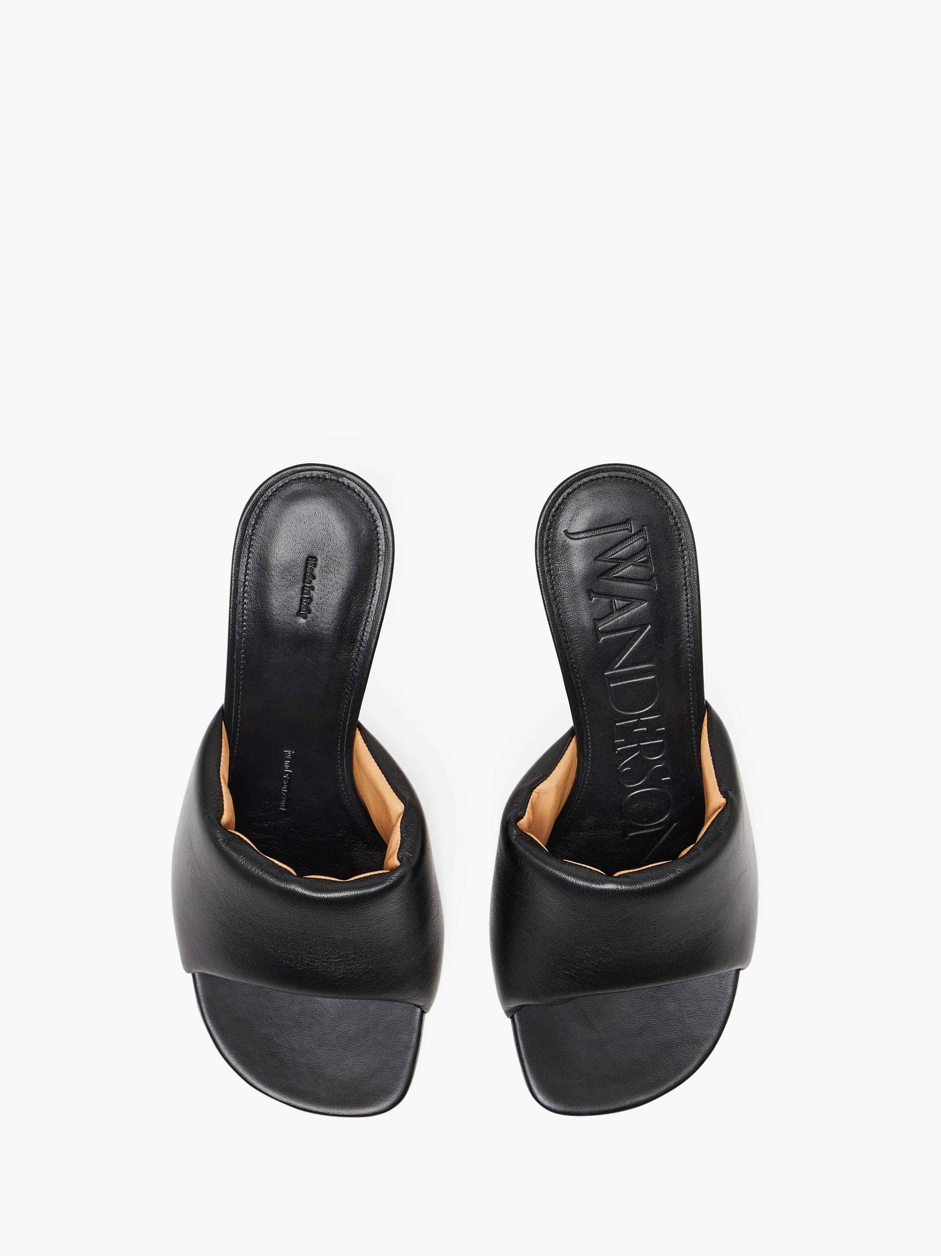 CHAIN HEEL LEATHER MULES Product Image