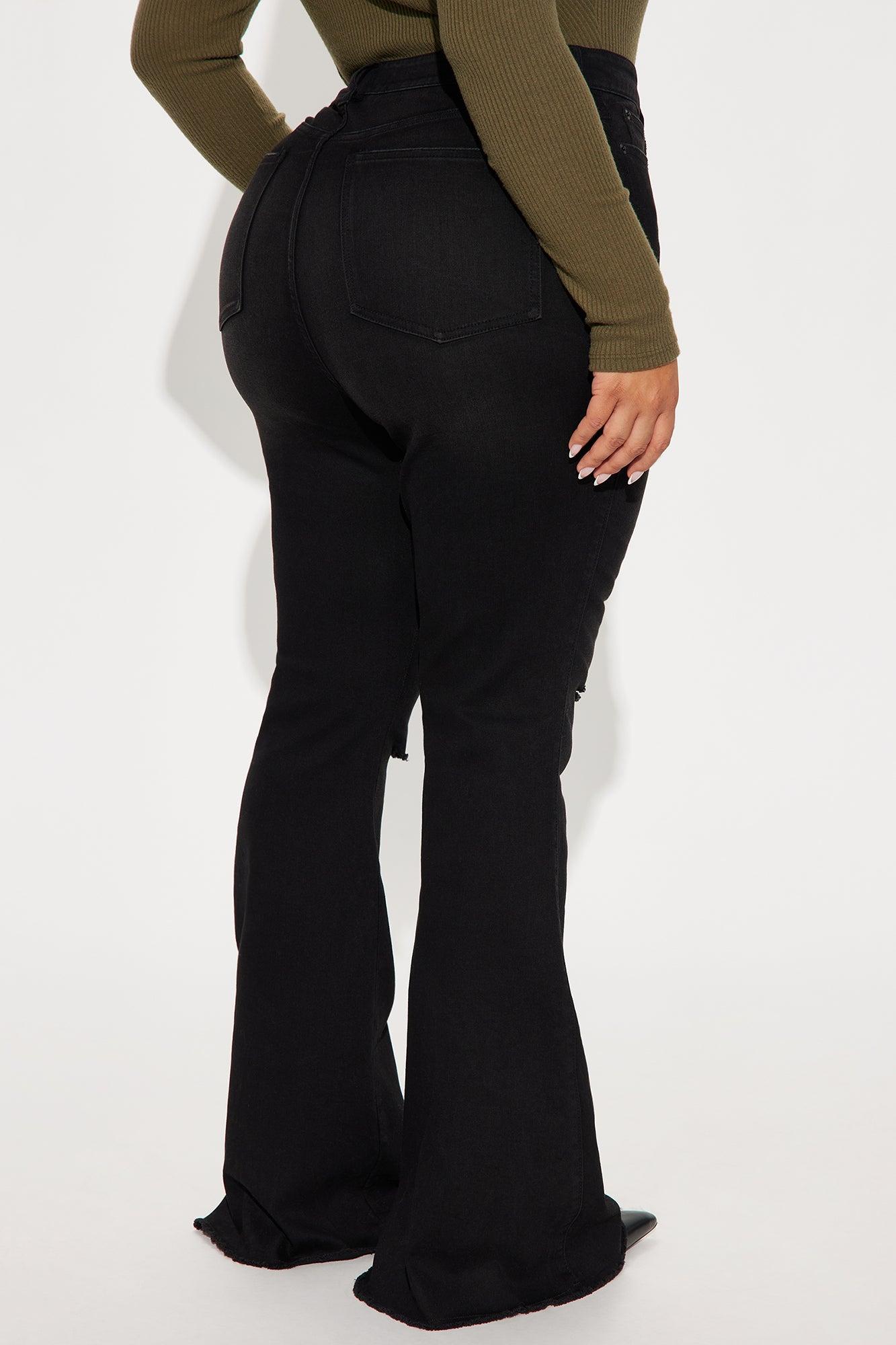 Get What I Want Stretch Flare Jeans - Black Wash Product Image