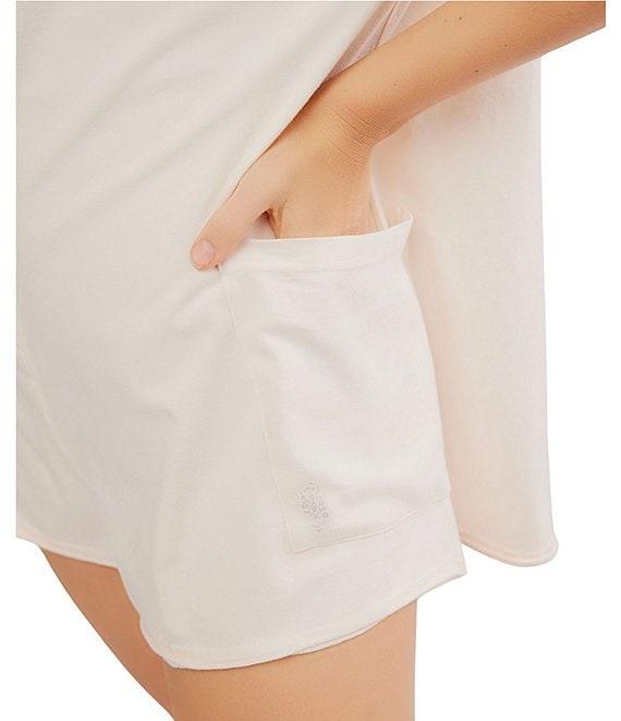 Free People FP Movement Hot Shot Crew Neck Short Sleeve Oversized Patch Pocket V Back Tee Romper Product Image