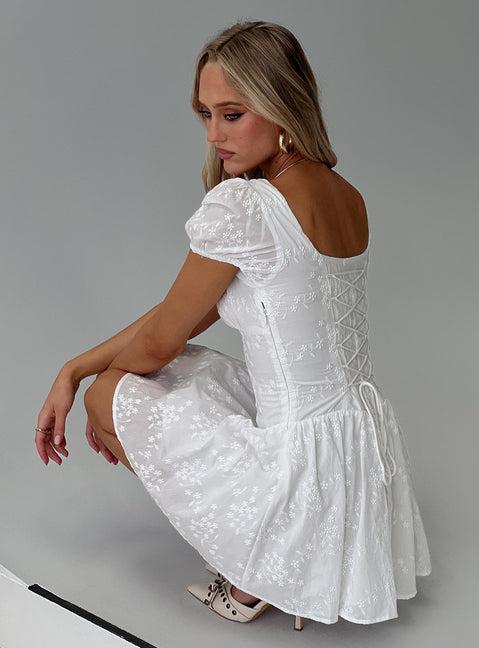 Lethia Corset Mini Dress White Product Image
