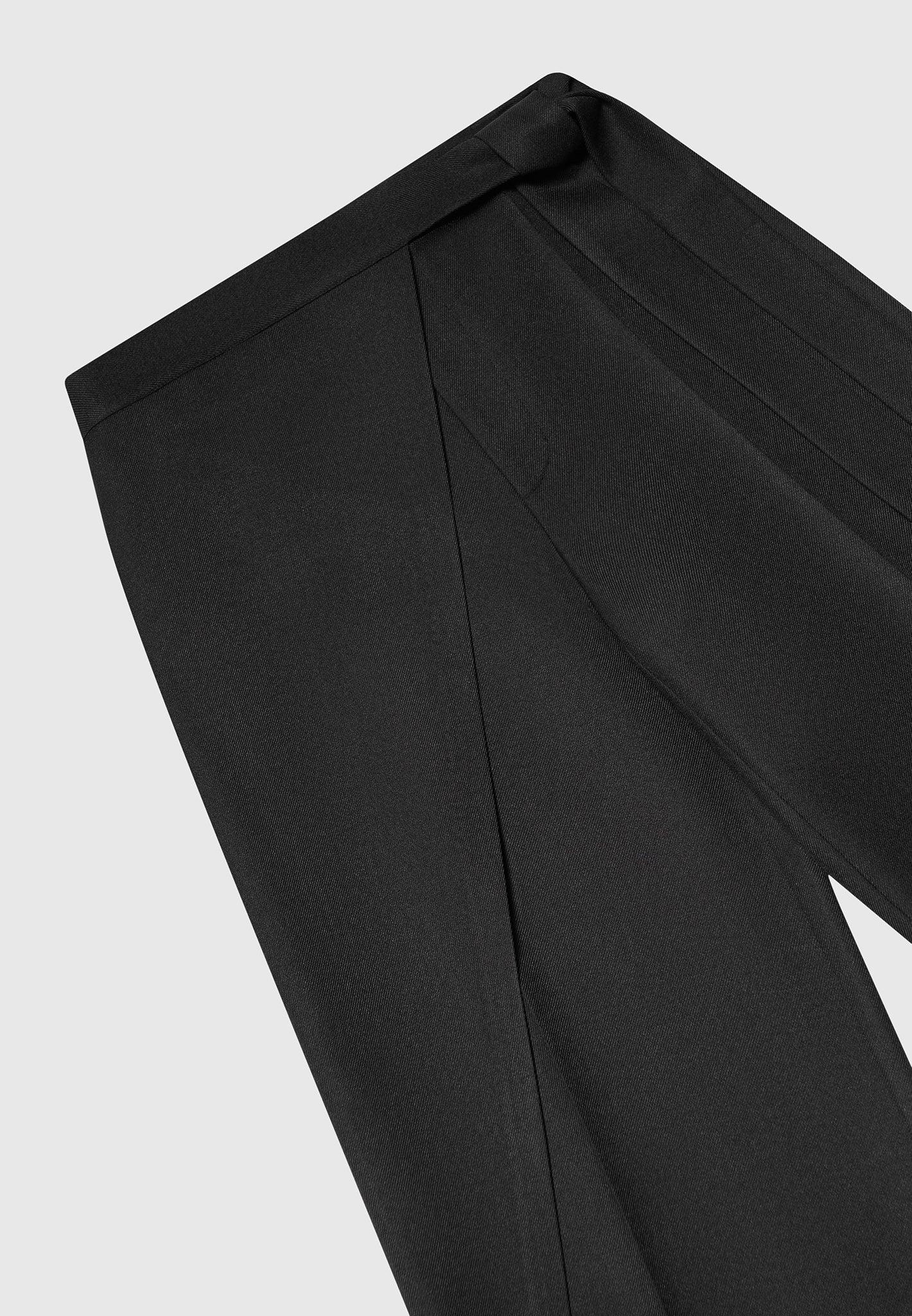 Tailored Wrap Trousers with Tie - Black Female Product Image