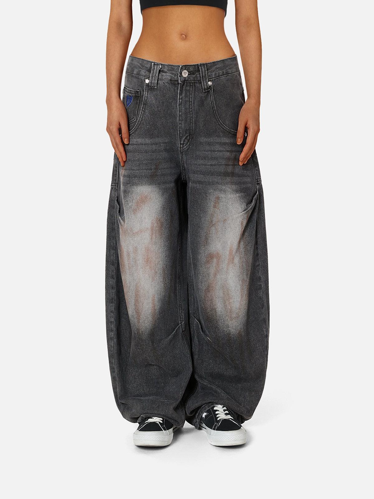 Aelfric Eden Dirty-Dyed Super Baggy Barrel Jeans Product Image