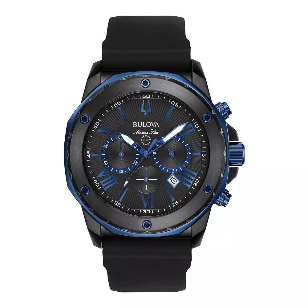 Bulova Men's Marine Star Black Strap Chronograph Watch - 98B308,  Product Image