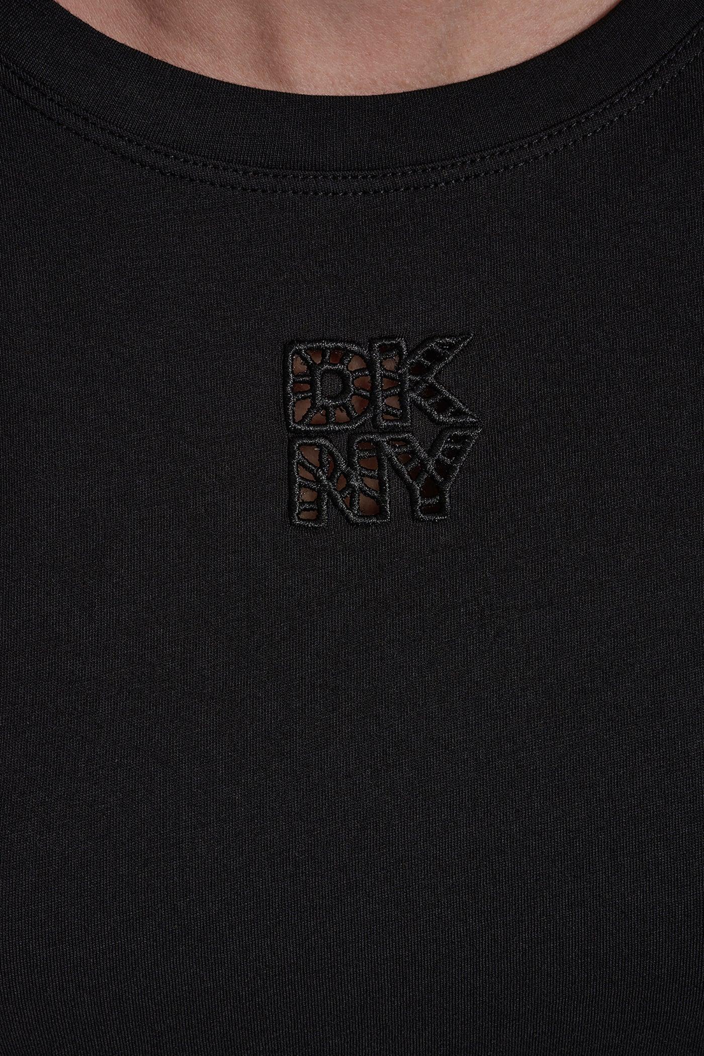 DKNY STACKED EYELET LOGO TEE Product Image