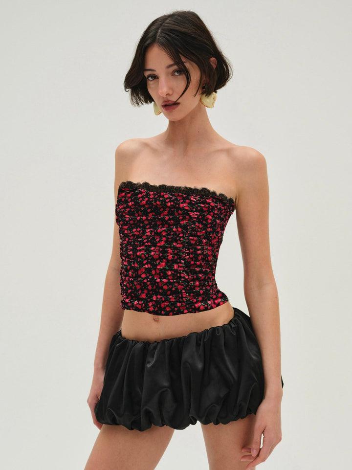 Berry Bud Bustier Top — Red Product Image