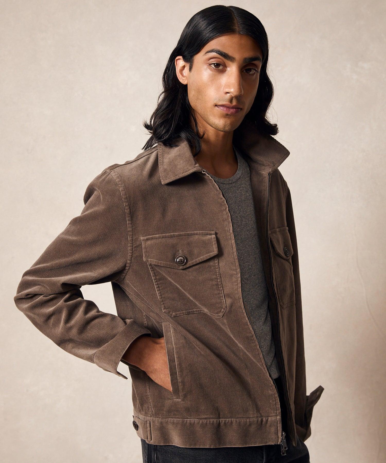 Corduroy Station Jacket in Dark Grey Product Image