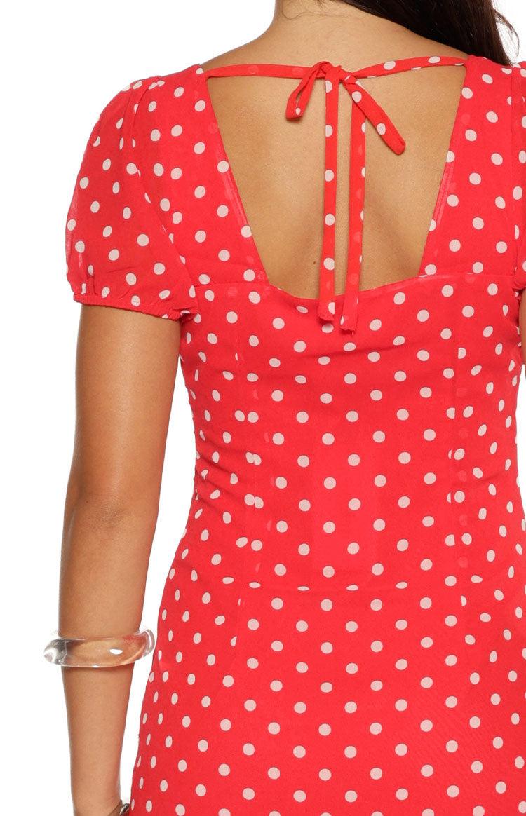 Lovella Red Polka Dot Maxi Dress Product Image