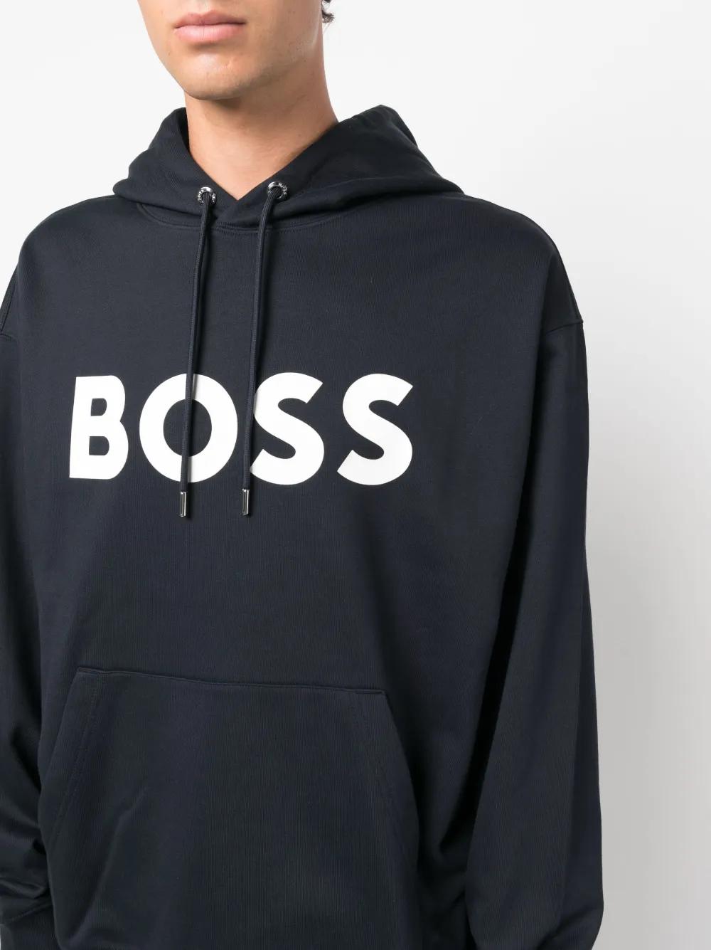 logo-print cotton hoodie Product Image