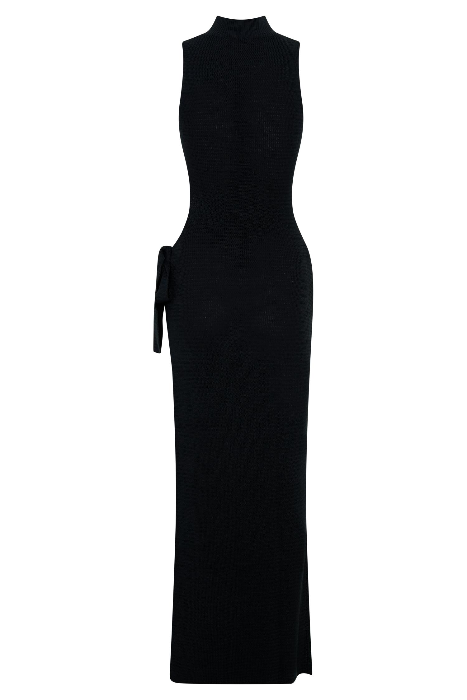 Stephanie Cut Out Knit Maxi Dress - Black Product Image