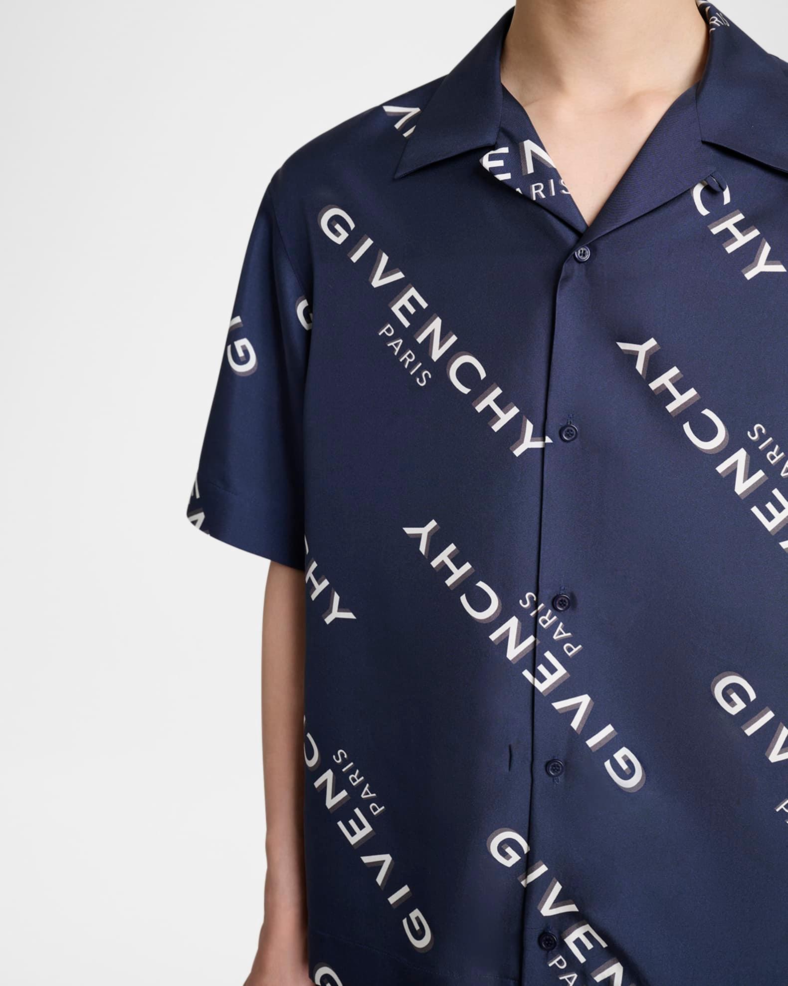 Men's Silk All-Over Logo Bowling Shirt Product Image