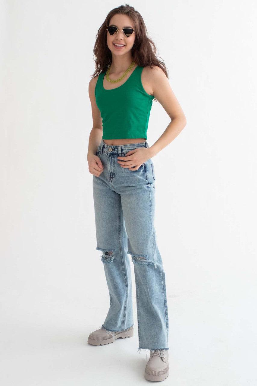 Kelly Green Cropped Tank Product Image