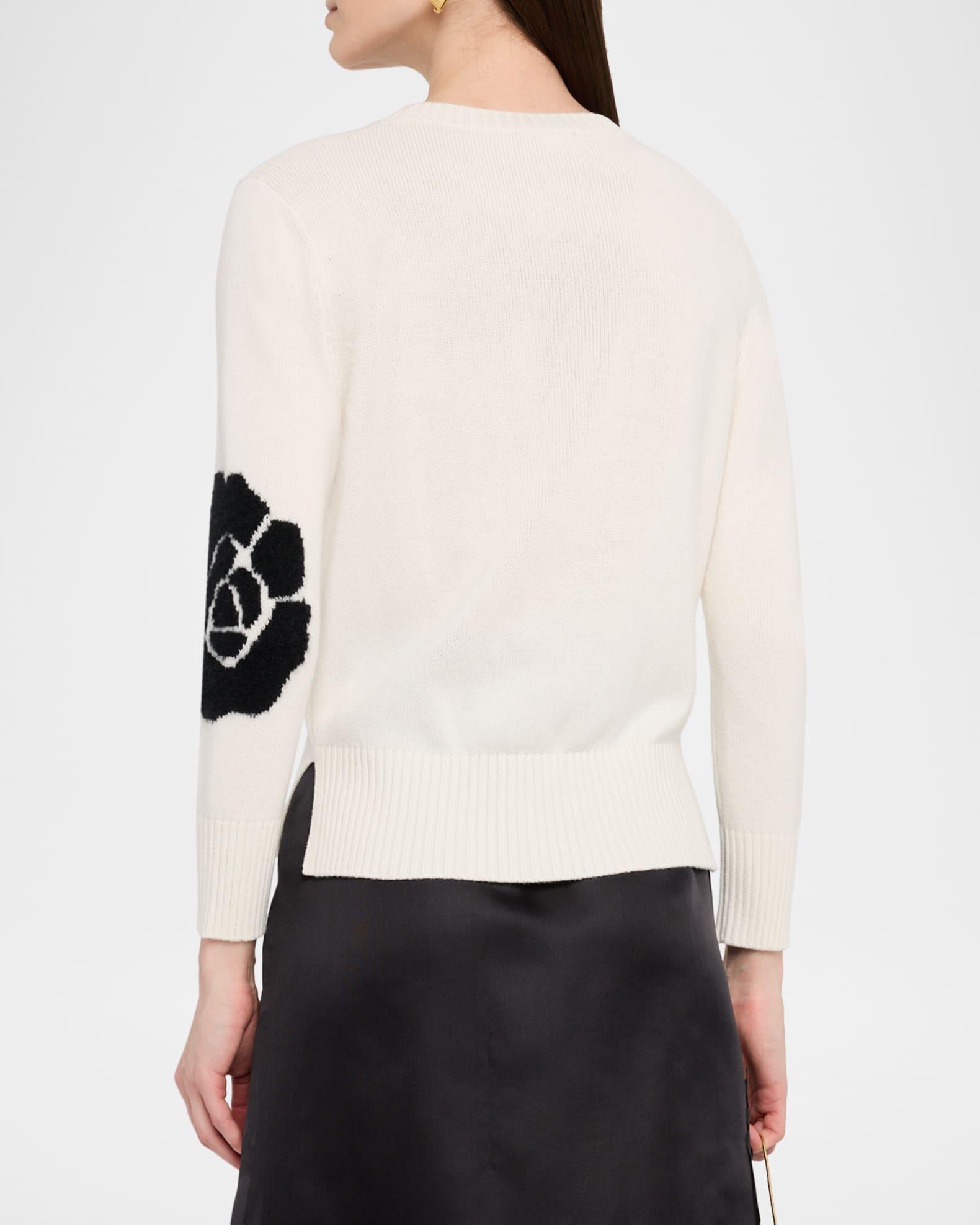 3D Anemone Cashmere-Silk Crewneck Sweater Product Image