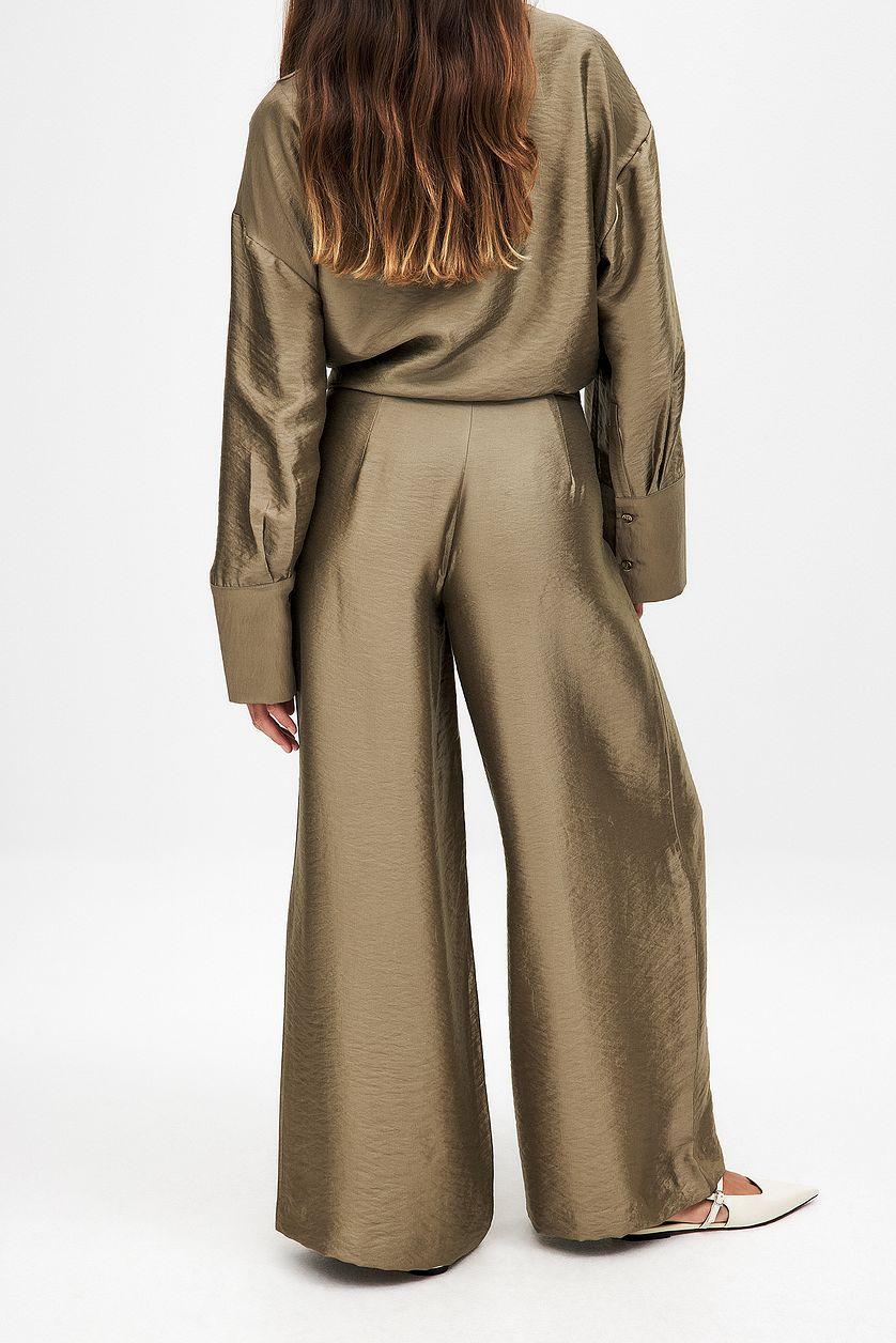 Shiny Mid Waist Pants Product Image