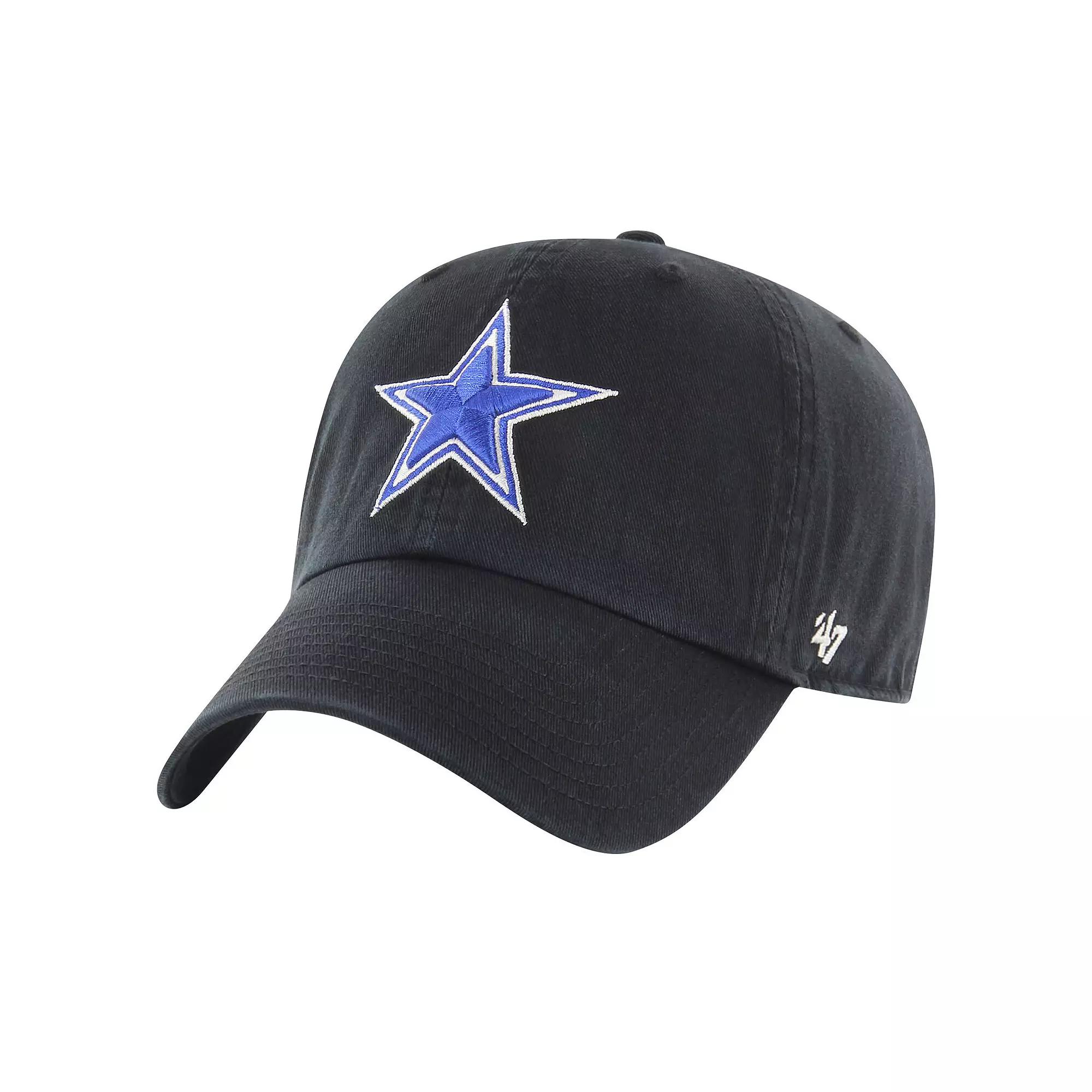 Men's '47 Black Dallas Cowboys Secondary Clean Up Adjustable Hat Product Image