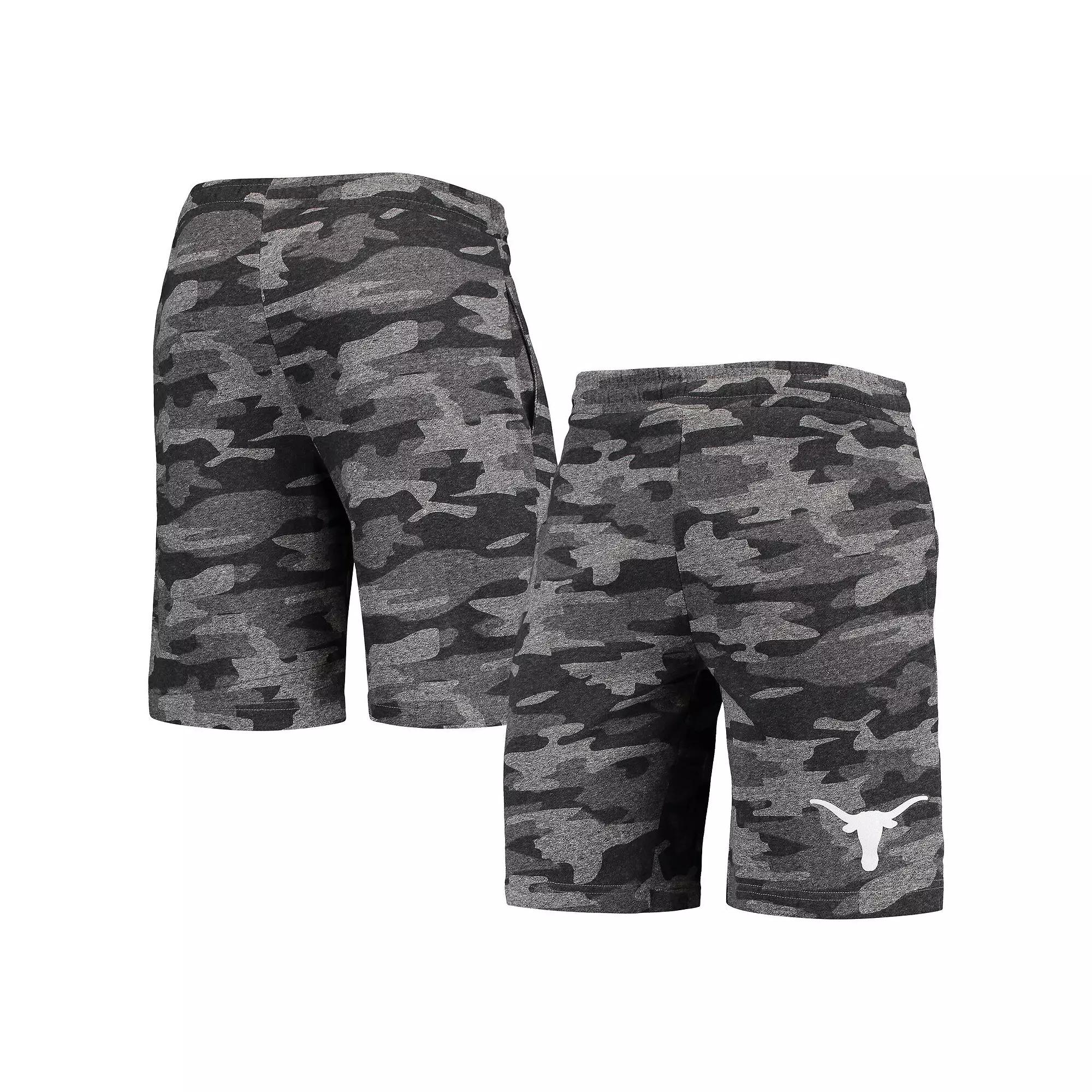 Men's Concepts Sport Charcoal/Gray Texas Longhorns Camo Backup Terry Jam Lounge Shorts, Size: Medium Product Image