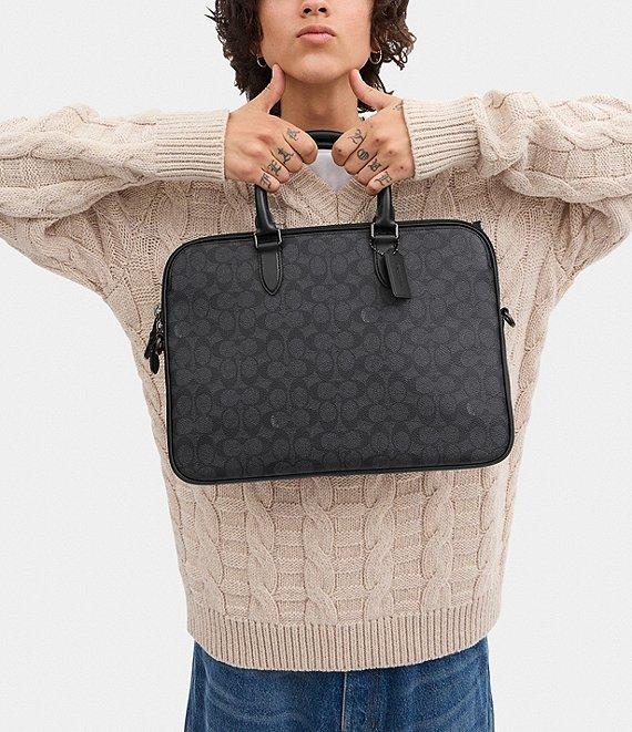 COACH Signature Coated Canvas Slim Briefcase Product Image