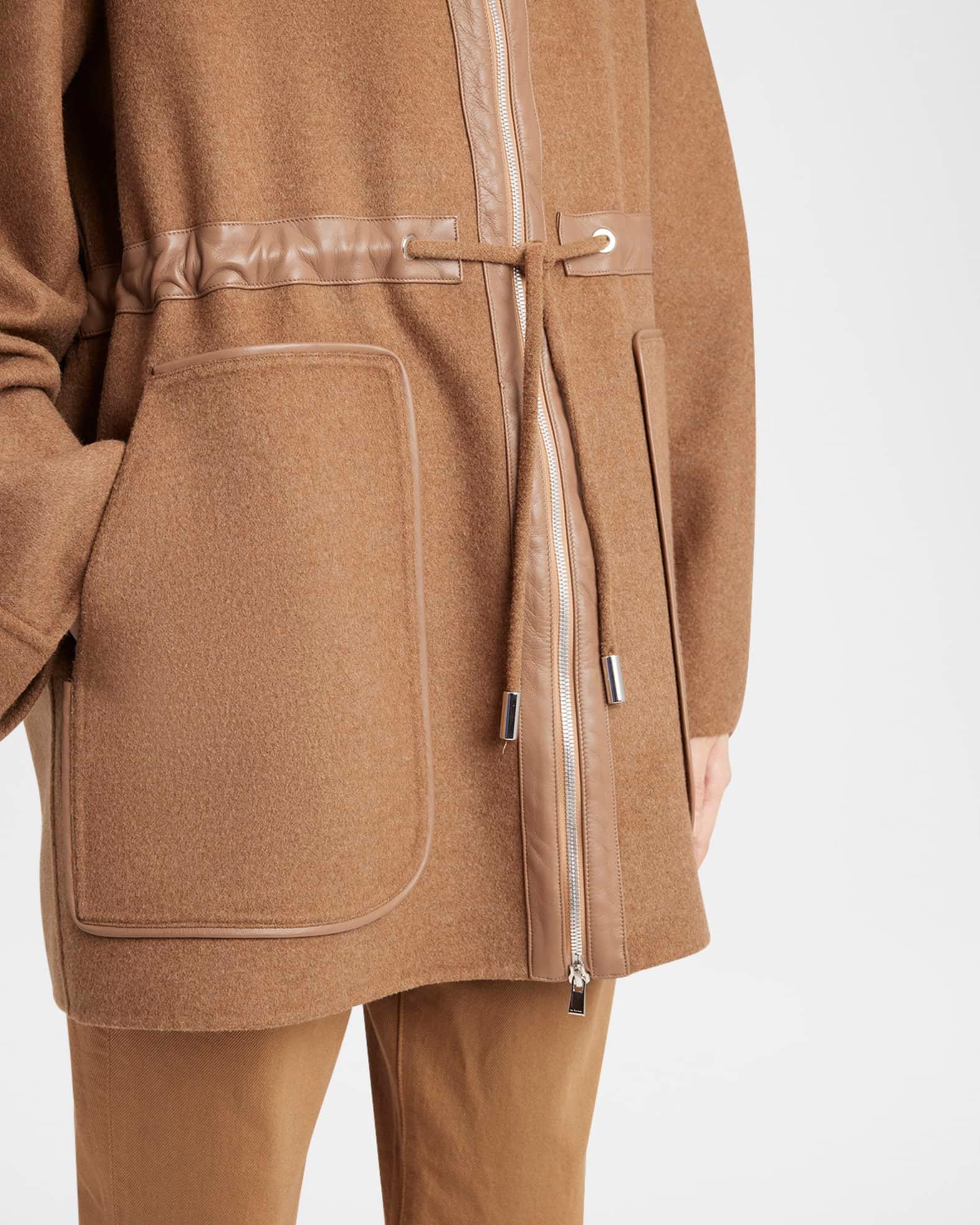 Drawstring Wool Parka Jacket Product Image